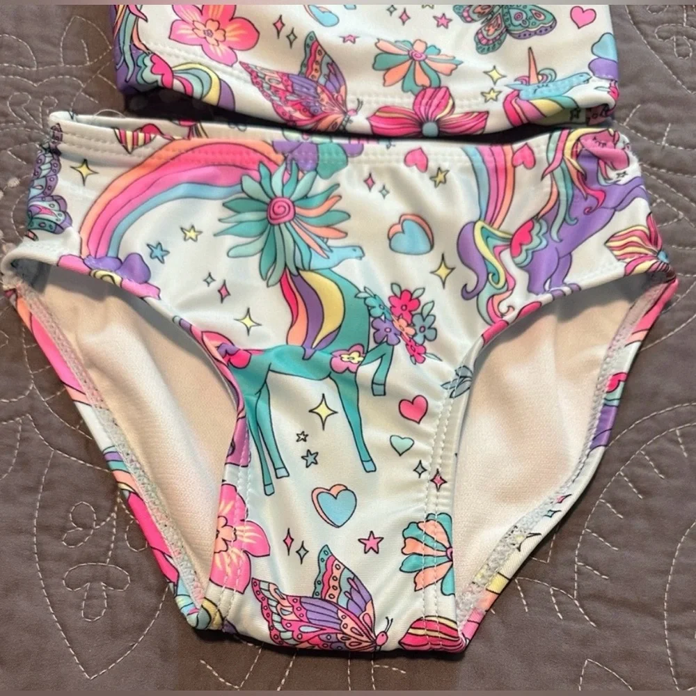 Okie Dokie Toddler Girls Magicorn Land 2 Piece Bikini NWT Size 18M